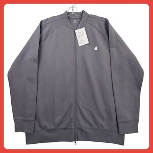Apple Store Employee Full Zip Jacket Men 2XL Gray Bomber Tech Logo NEW NWT